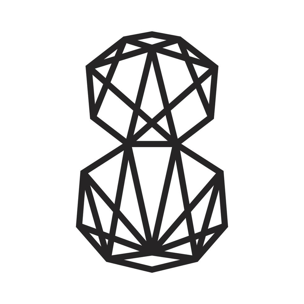 8 March logo concept made from lines. 8 number design for flyer, postcard, poster or banner. International Womens Day emblem. vector