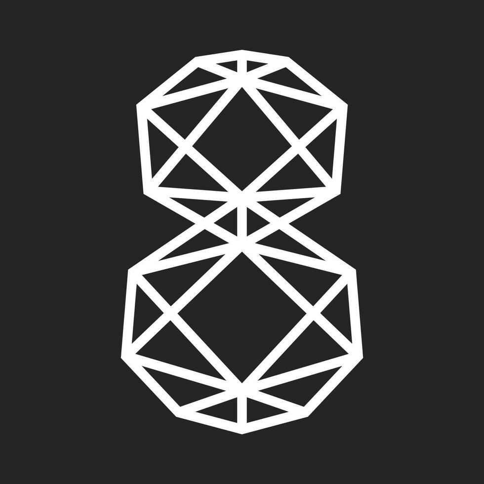 8 number design for flyer, postcard, poster or banner. 8 March logo concept made from lines. International Womens Day emblem. vector