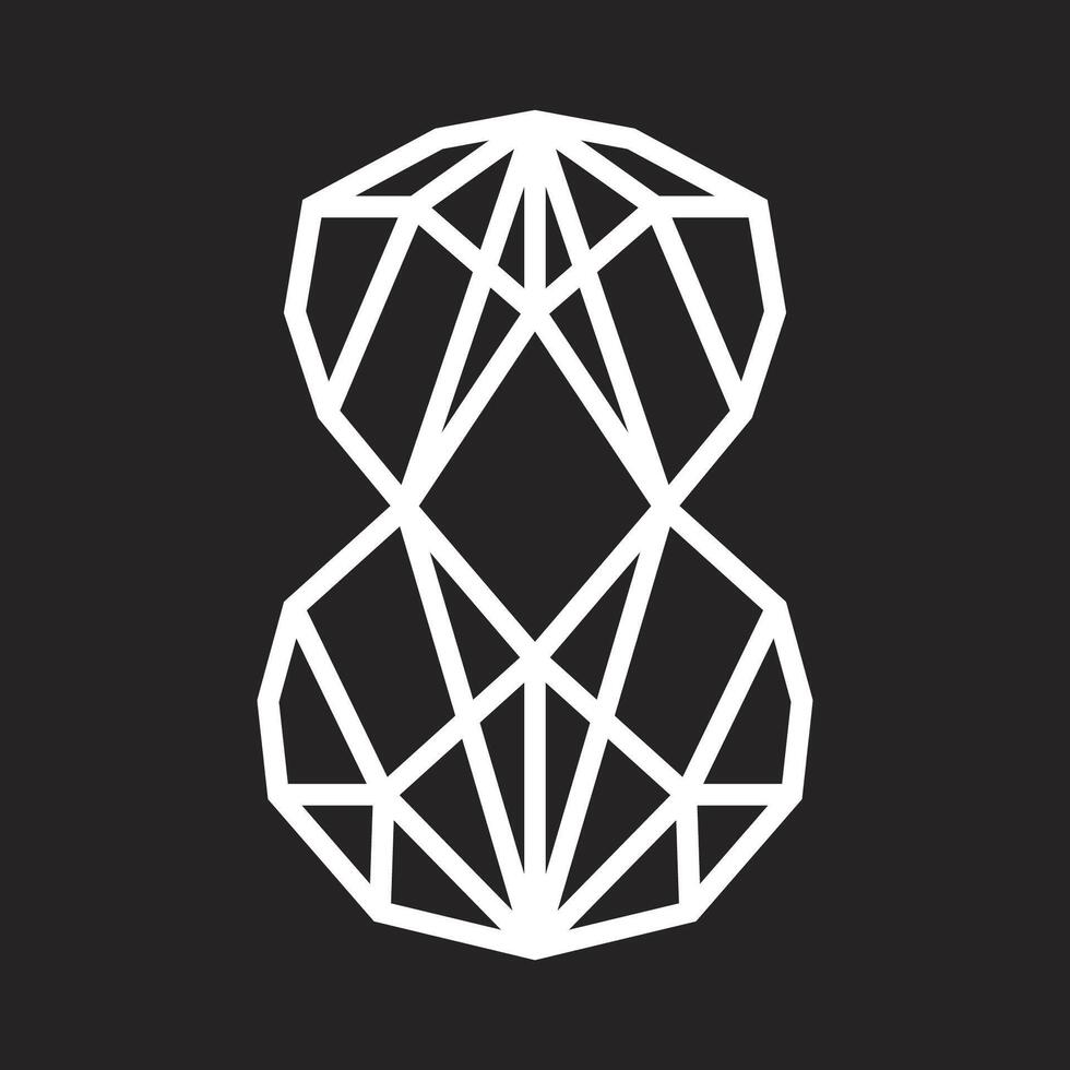 8 March logo concept made from lines. 8 number design for flyer, postcard or banner. International Womens Day emblem. vector