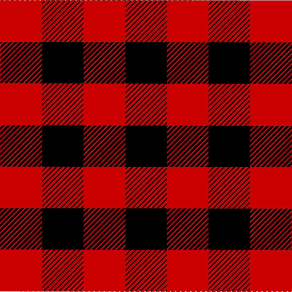 black red buffalo checkered plaid seamless pattern fabric vector