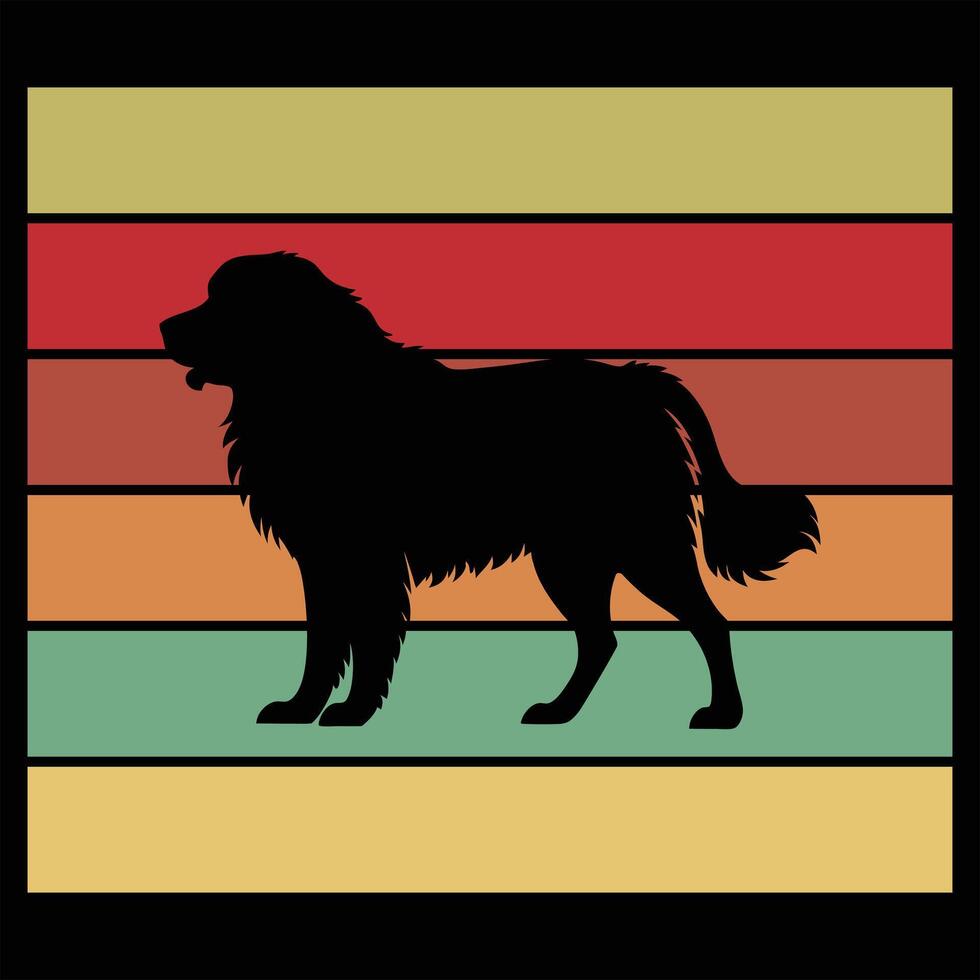 Vintage Leonberger with Sunset Retro Vibes vector