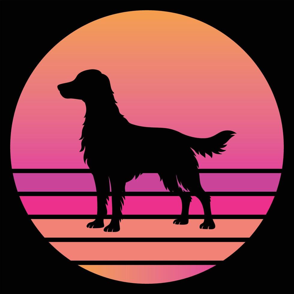 English Setter Dog Sunset with Vintage Background vector