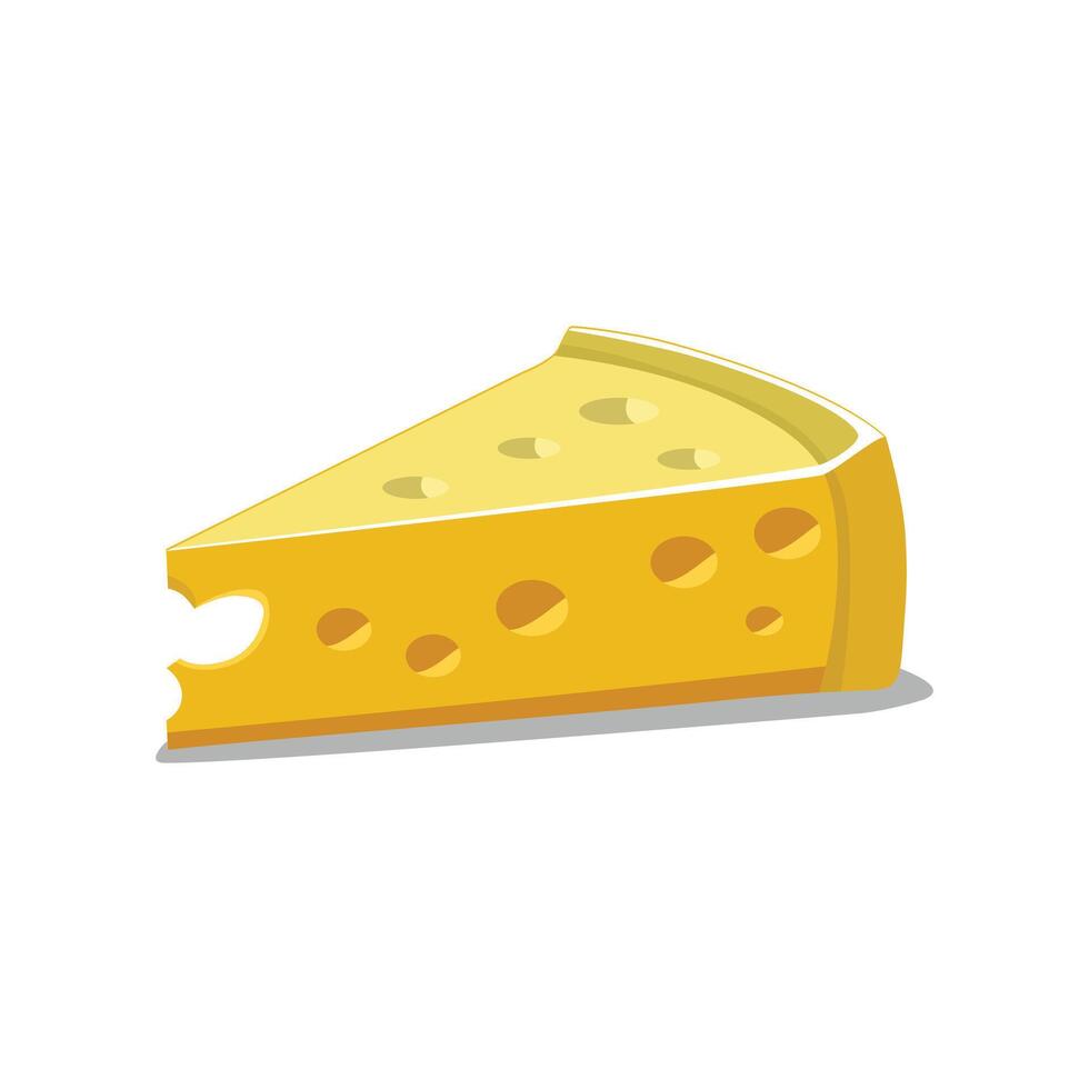 Cheddar Cheese Slice with a Bite vector