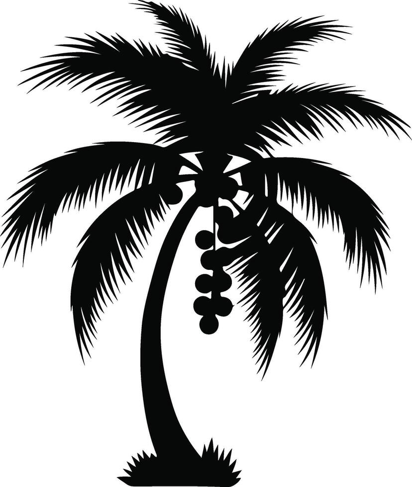 Coconut Tree Silhouette Art vector