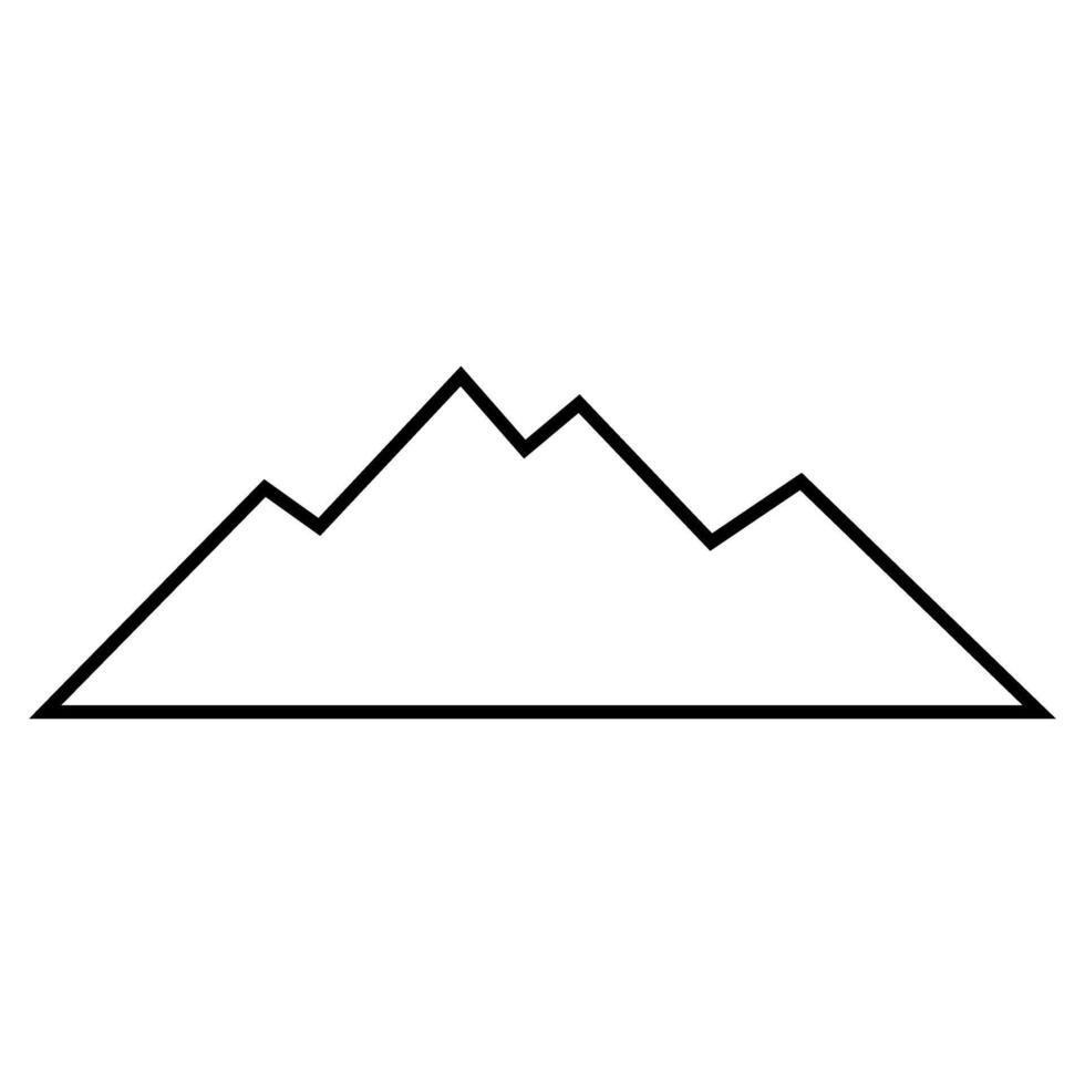 Mountains icon in white background, line style, illustration symbol. vector