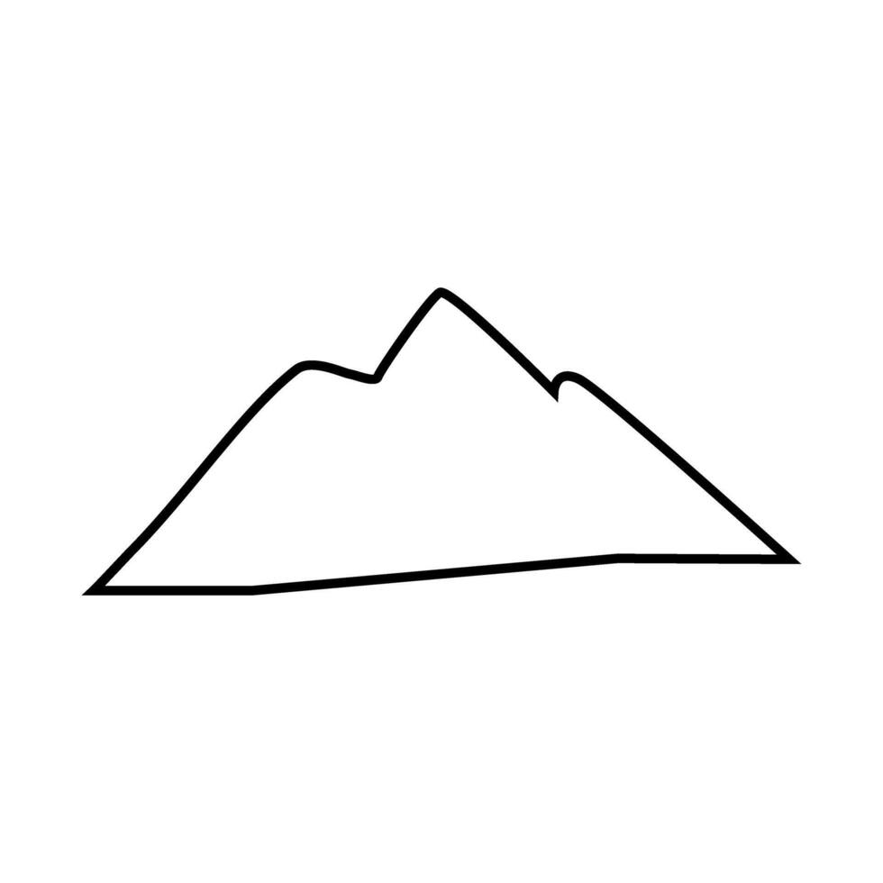 Mountains icon in white background, line style, illustration. vector