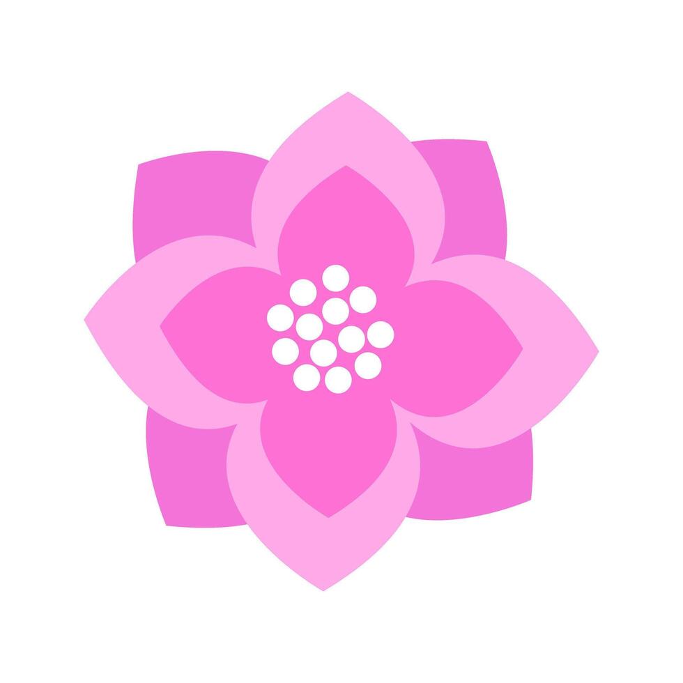 Beautiful pink flower icon isolated on white background. illustration. vector