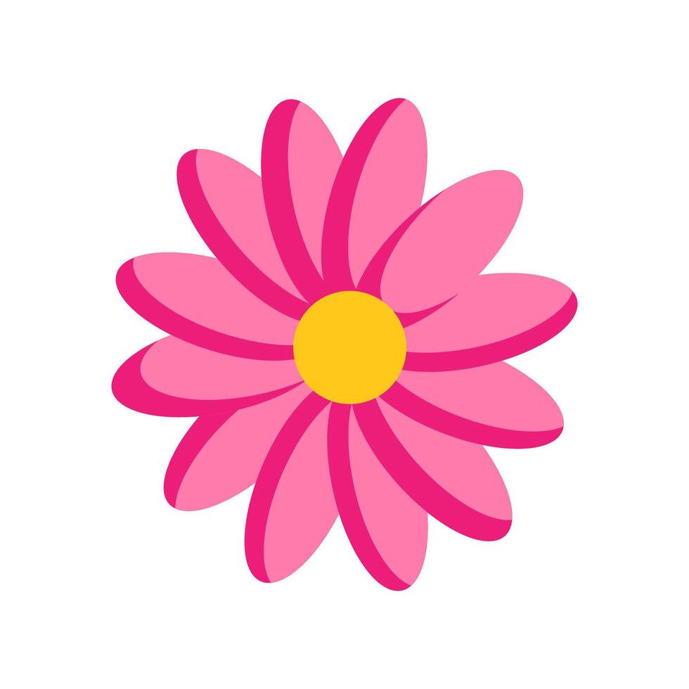 Beautiful pink flower icon isolated on white background. illustration vector