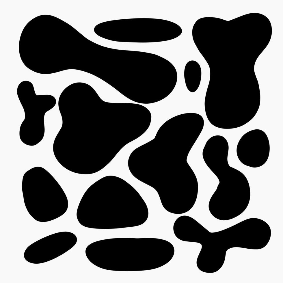 Set of black brush strokes. Hand drawn ink spots isolated on white background. eps 10. vector