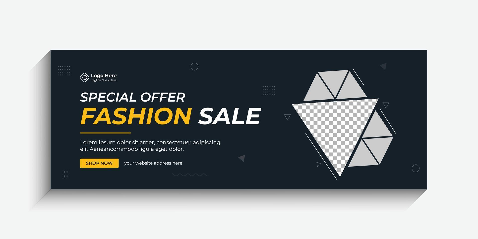 Special Offer Fashion Sale business, marketing, social cover, and web banner ad template. Social media post design template. vector