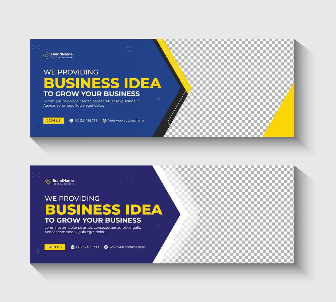 Corporate Professional business social cover banner design. Social media post, advertising, and web banner ad template, file with layered and . vector