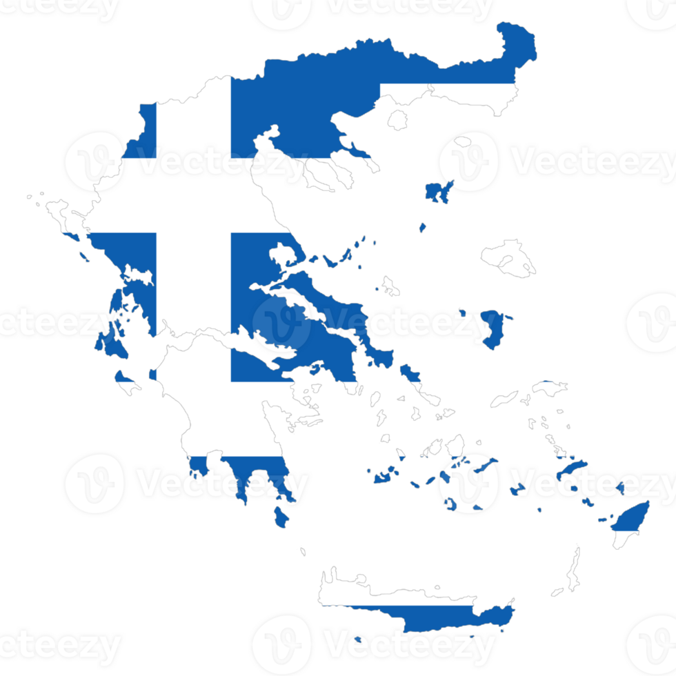 Griechenland Flagge auf das Karte png