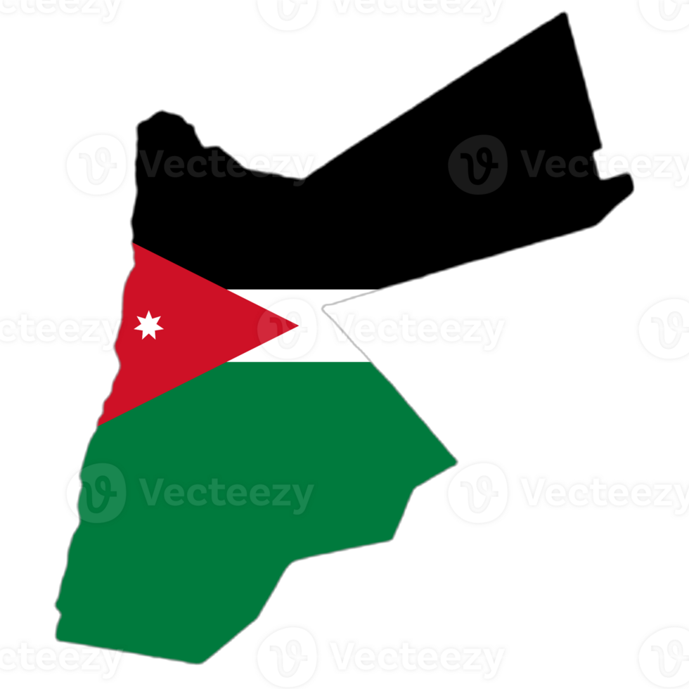 Jordan flag on the map png