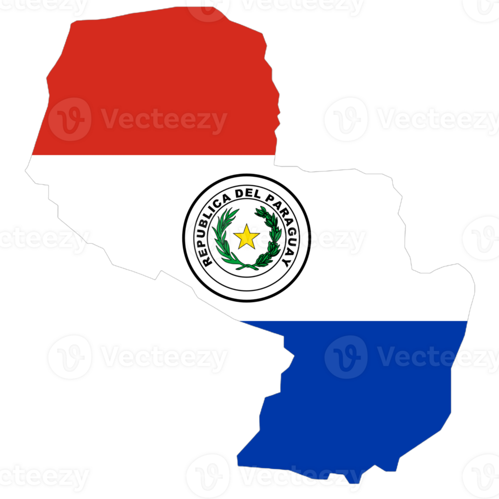 Paraguay flag on the map png