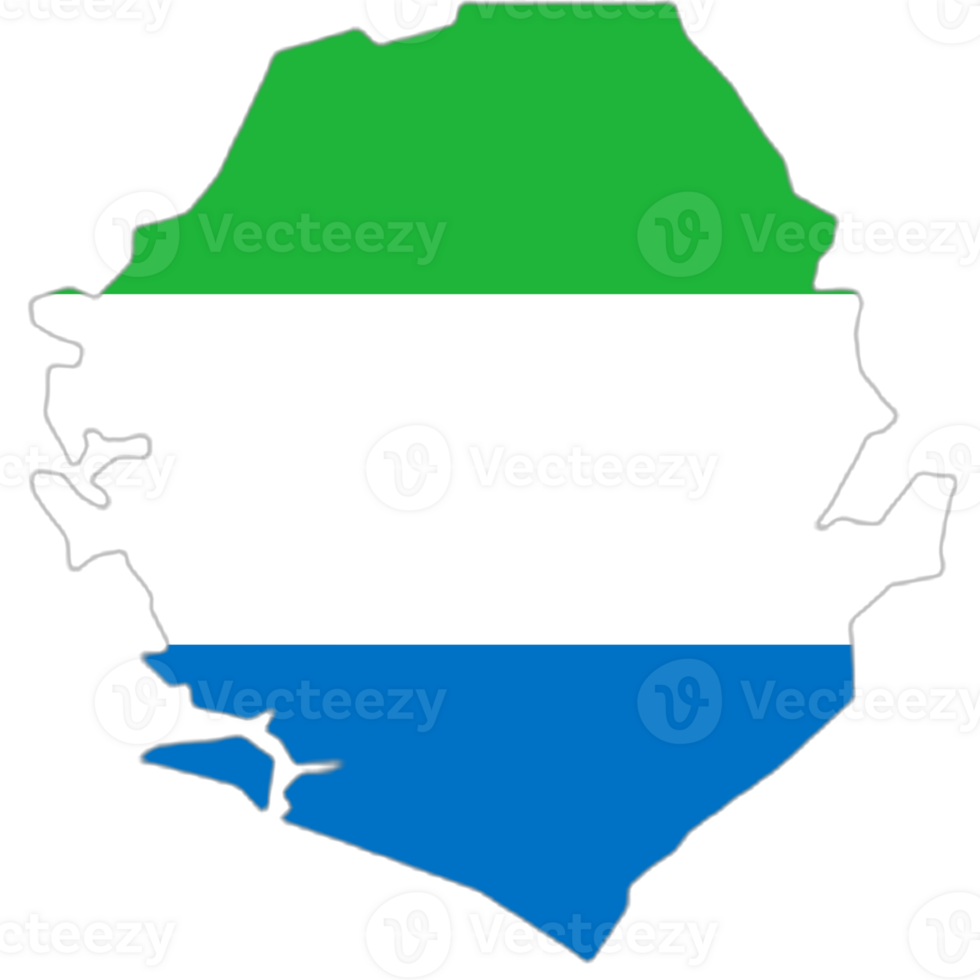 Sierra Leone flag on the map png