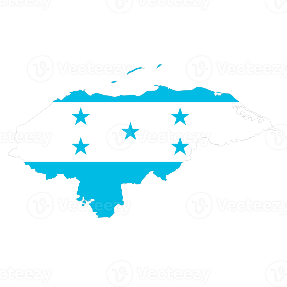 Honduras flag on the map png
