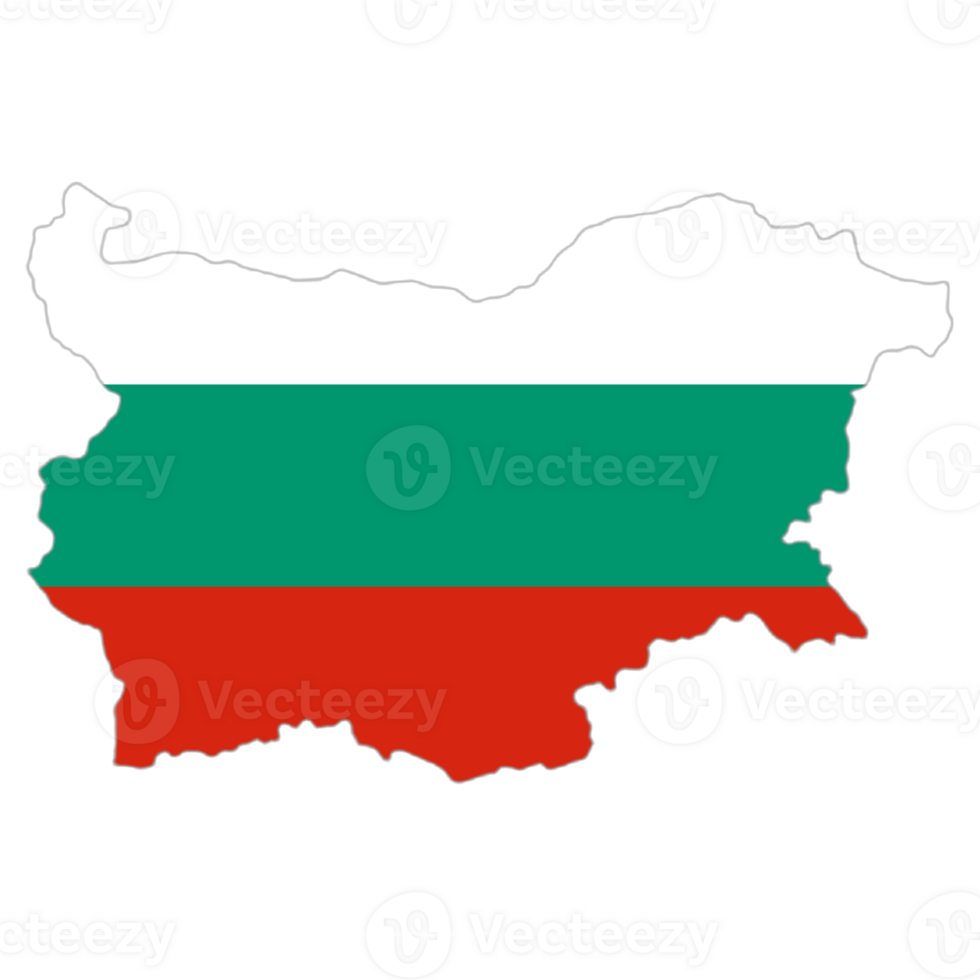 Bulgaria flag on the map png