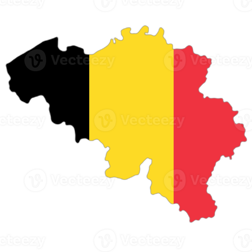 Belgium flag on the map png