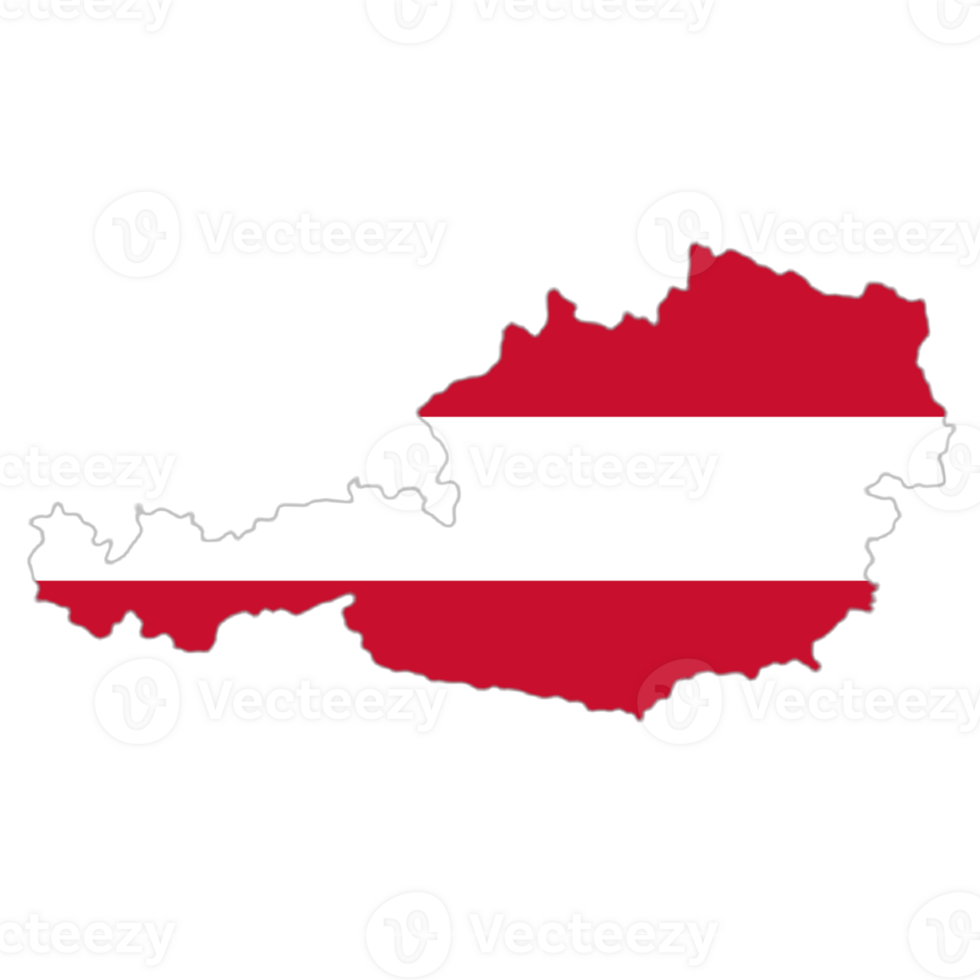 Austria flag on the map png