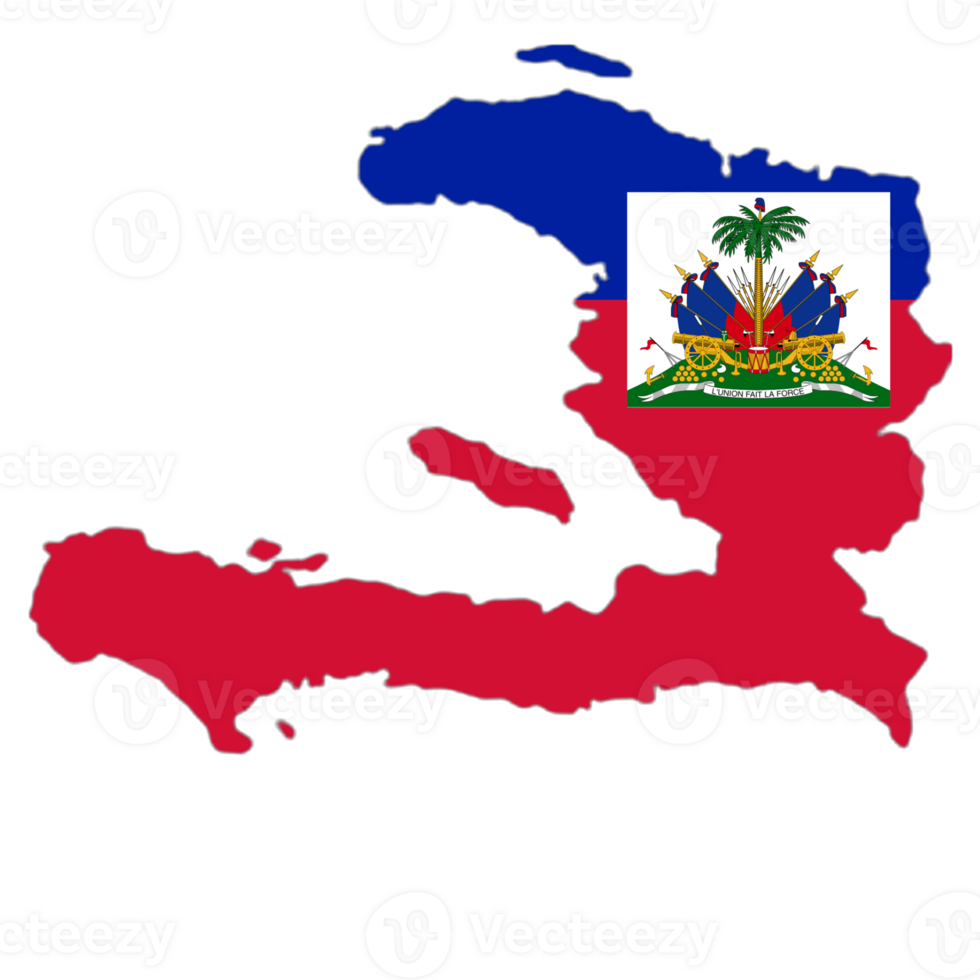Haiti flag on the map png