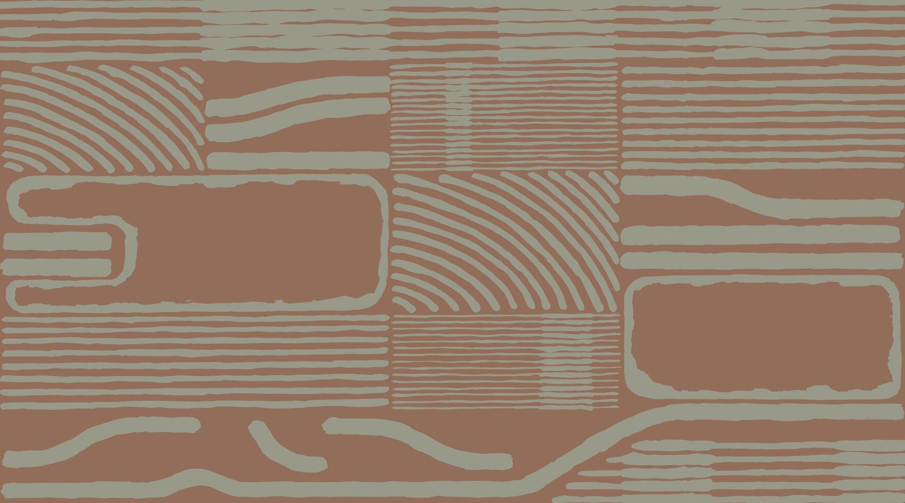 Crafted hand drawn brush line Abstract pattern, Japanese inspired wood carving, engraving, weaving, sculpting textured background, simple graphic for textile, carpet, rug, stationery vector