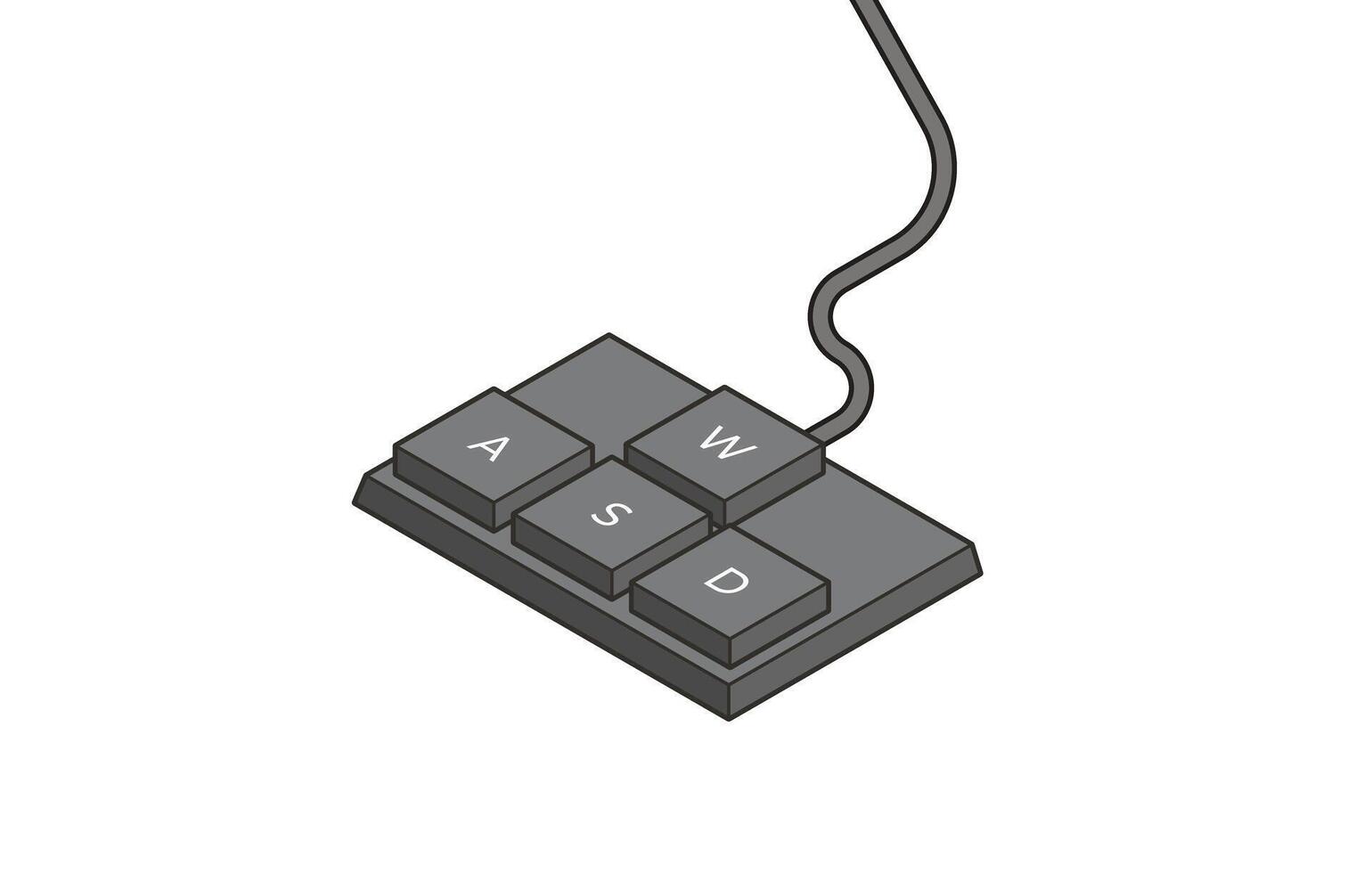 A computer keyboard with a cord attached to it vector