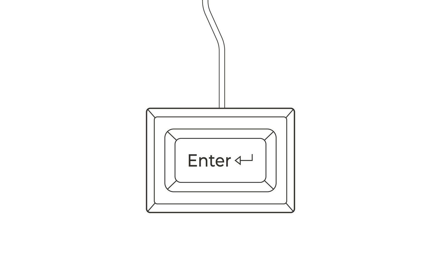 A drawing of a computer keyboard with the word enter on it vector