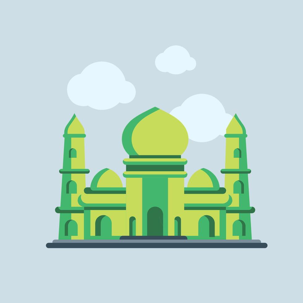 Islamic mosque flat design illustration vector