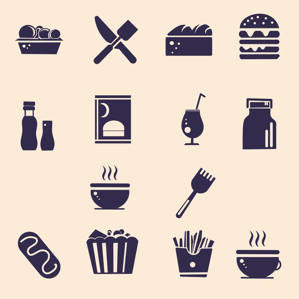 Hamburger Fast Food Icons vector