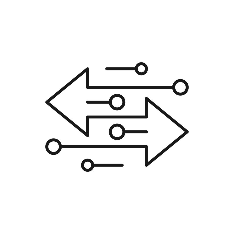 Transfer arrows outline icon. linear style sign for mobile concept and web design. Left right arrows simple line icon. Symbol, logo illustration. Pixel perfect graphics vector