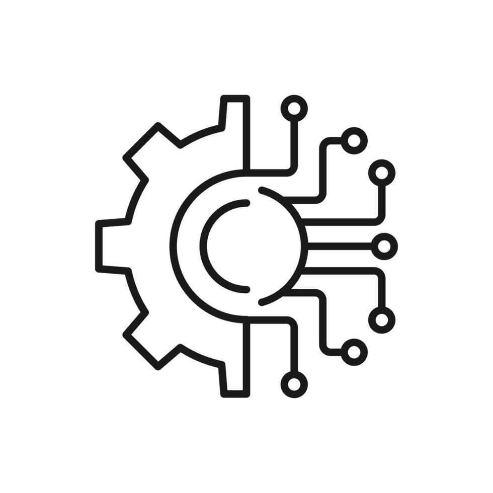 Digital Transformation line icon. linear style sign for mobile concept and web design. Digital technology outline icon. AI tech symbol, logo illustration. graphics vector