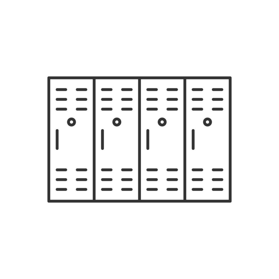 Lockers line icon, outline sign, linear style pictogram isolated on white. Symbol, logo illustration. Editable stroke. Pixel perfect graphics vector