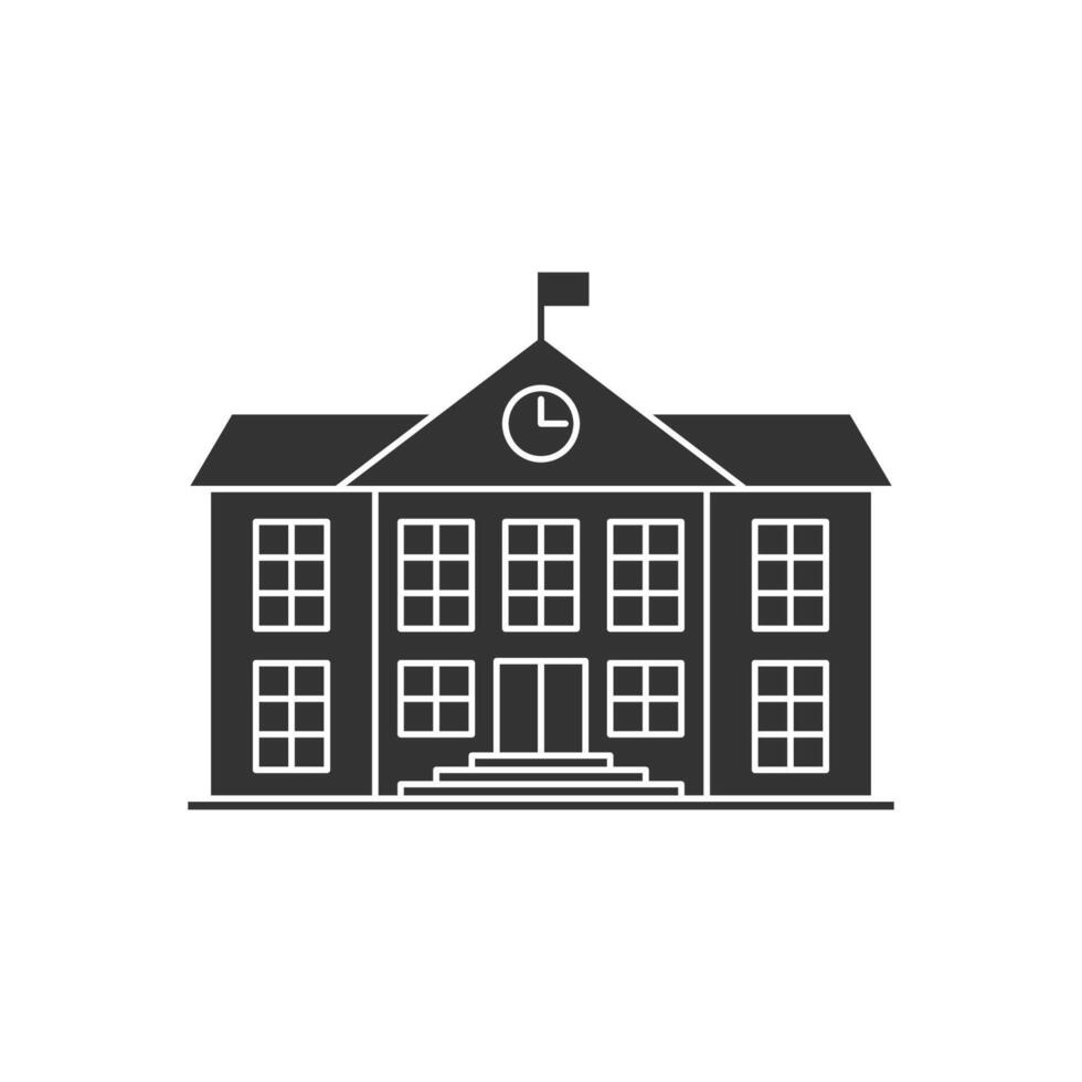 School building illustration. Front view of entrance in college, preschool, academy, primary, public education center, university.school building icon. vector