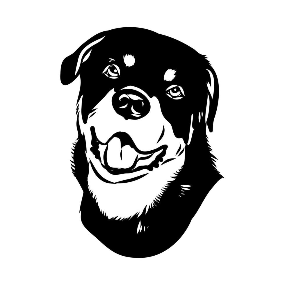 A black and white dog's head is shown vector