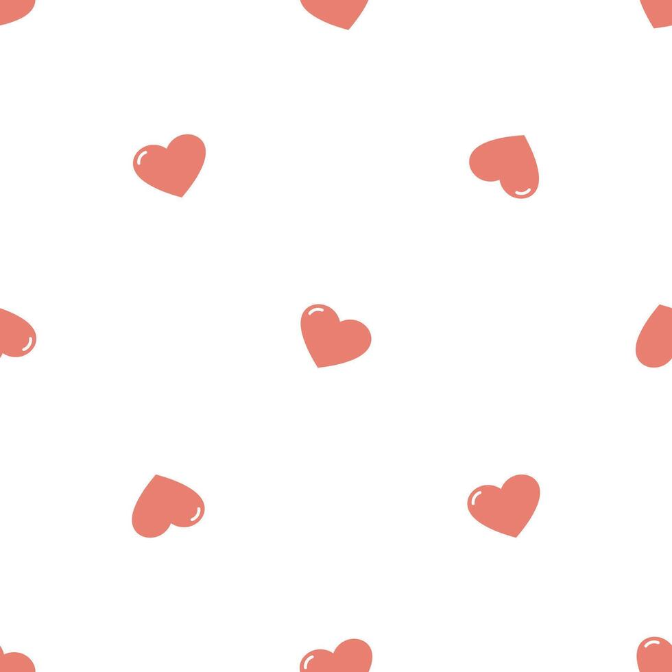 Valentine's day seamless pattern with red hearts. Flat background. Valentine's day design. Creative texture for fabric, wrapping, textile, wallpaper, apparel. vector