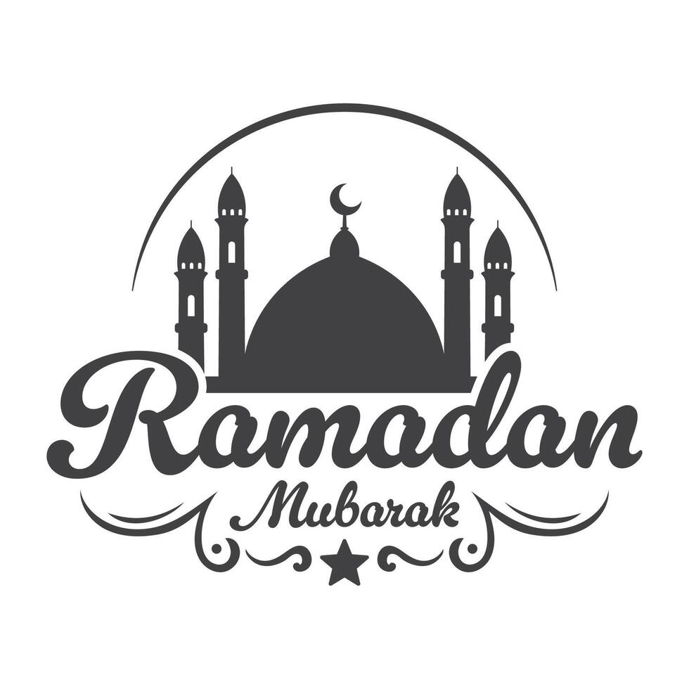 Ramadan mubarak logo design vector