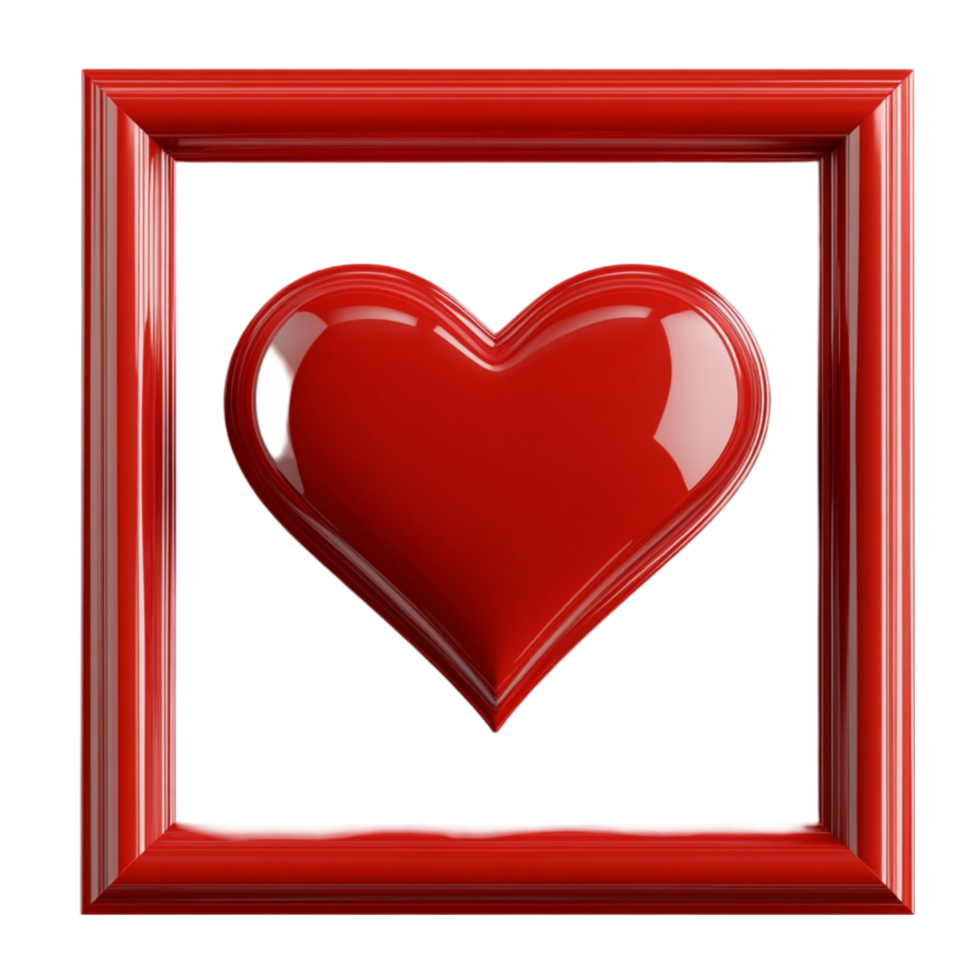 Red Heart-Shaped Object with Square Border png