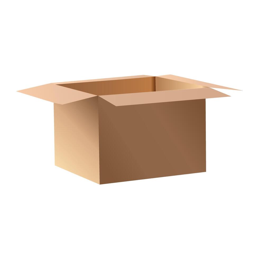 Mysterious Package Vintage Cardboard Box, Rustic Charm, Open Top, Ready for Your Design, Perfect vector