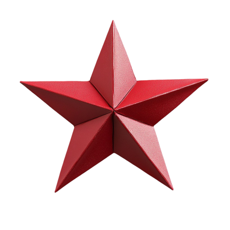 3D Red Star Left View png