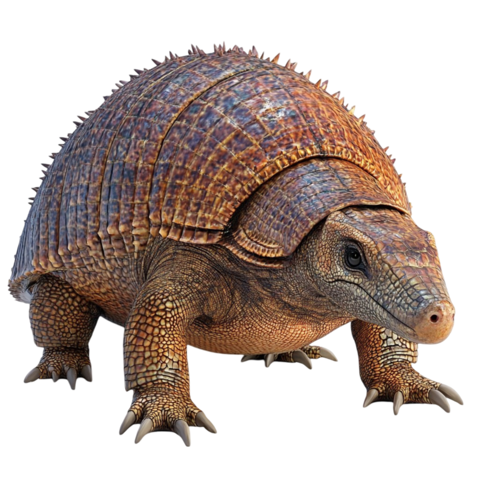 Prehistoric Armored Creature with Shell and Sharp Claws png