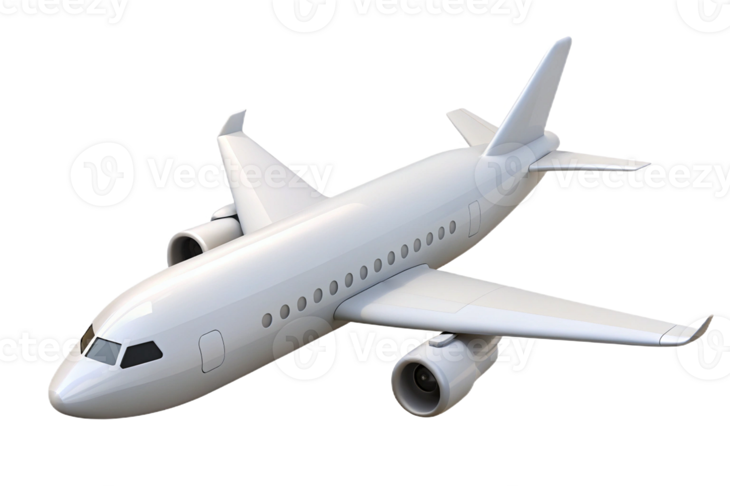 white 3d airplane isolated png