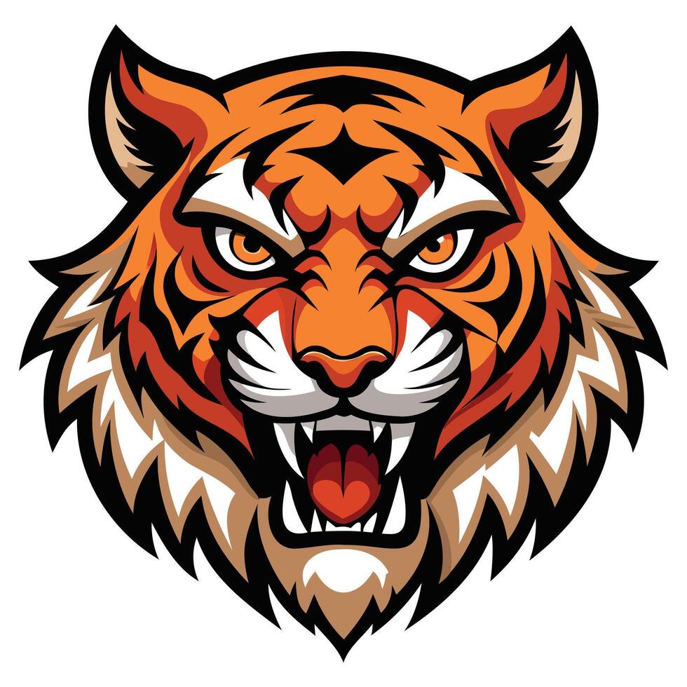 Majestic Tiger Head Art vector