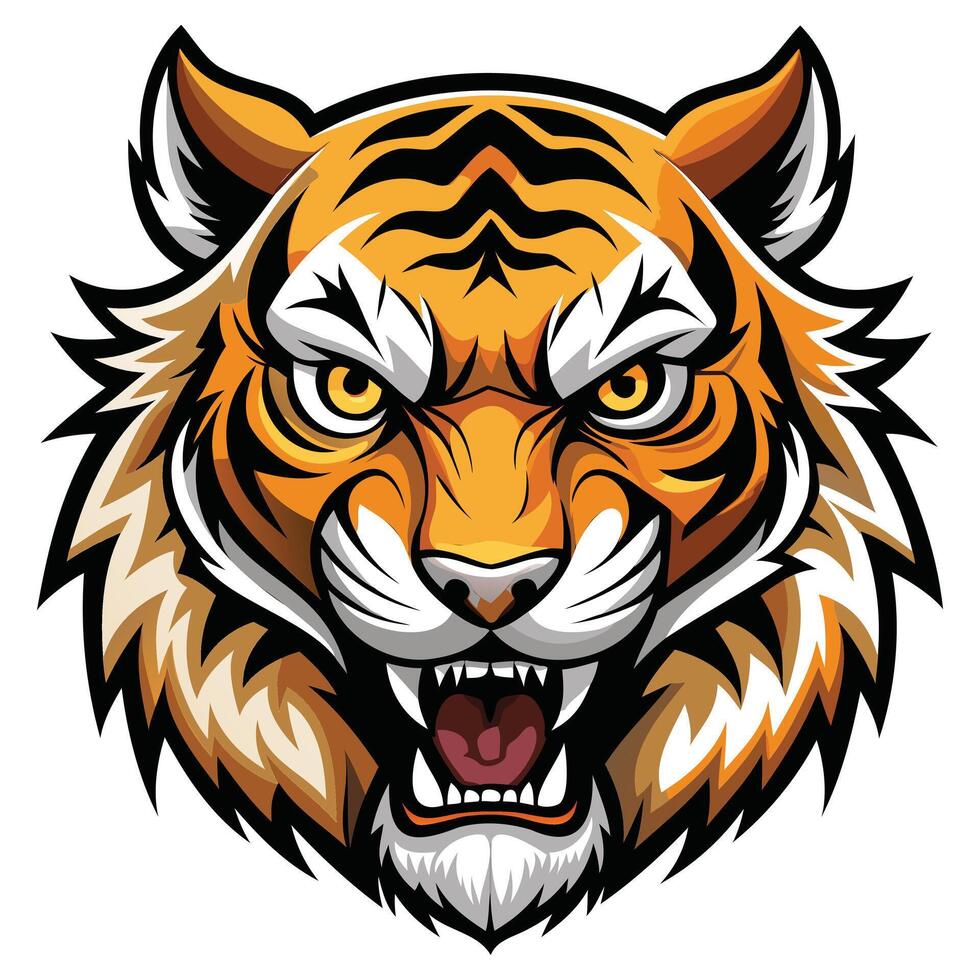 Wild Tiger Head in Detailed Style vector
