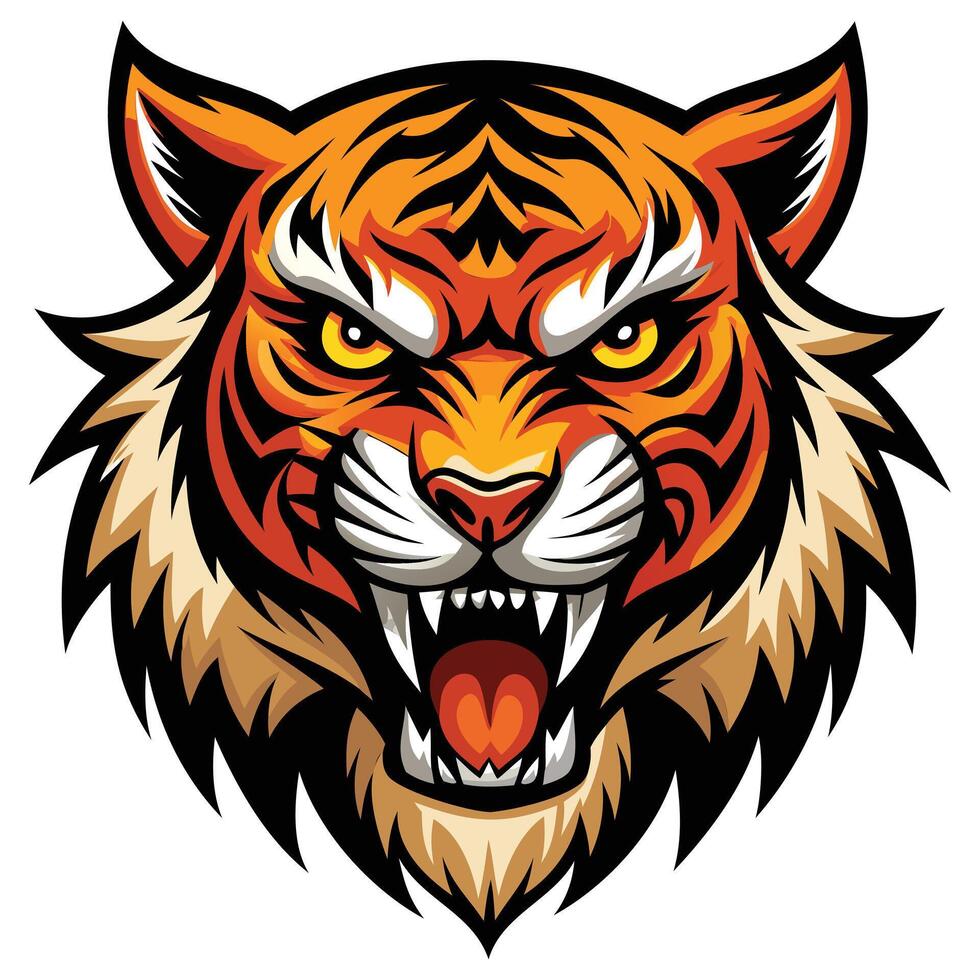 Stylized Tiger Face Design vector
