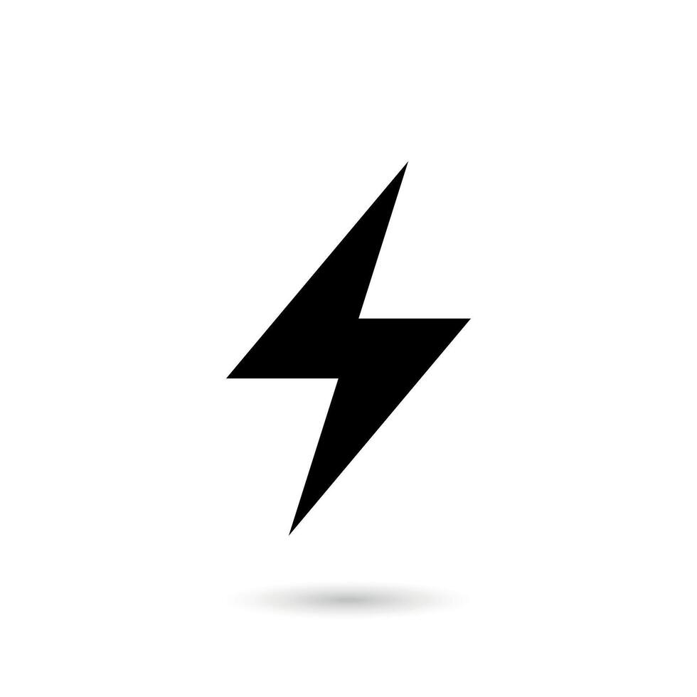 Black Lightning Bolt Icon vector