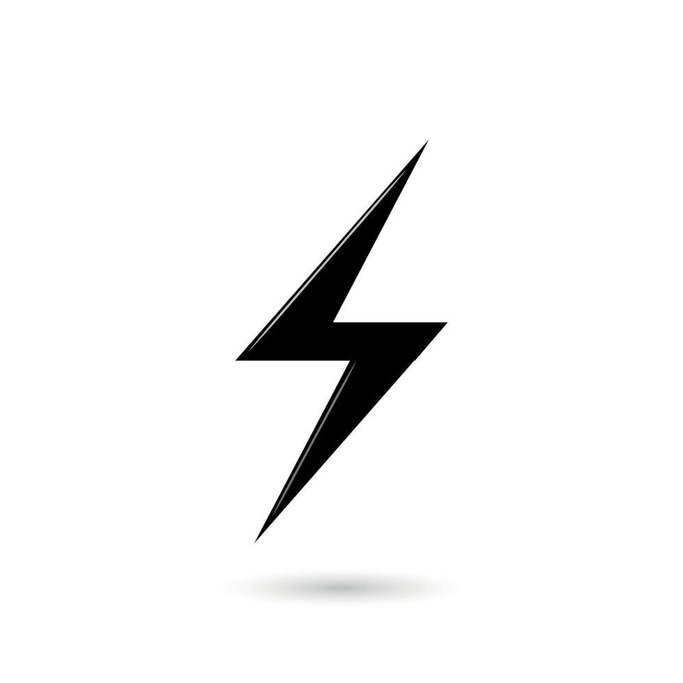 Lightning Bolt Icon with Shadow vector