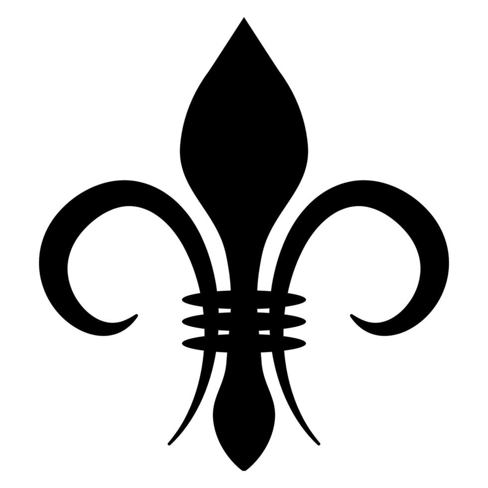 Black Fleur de lis Symbol, Heraldry Design Element vector