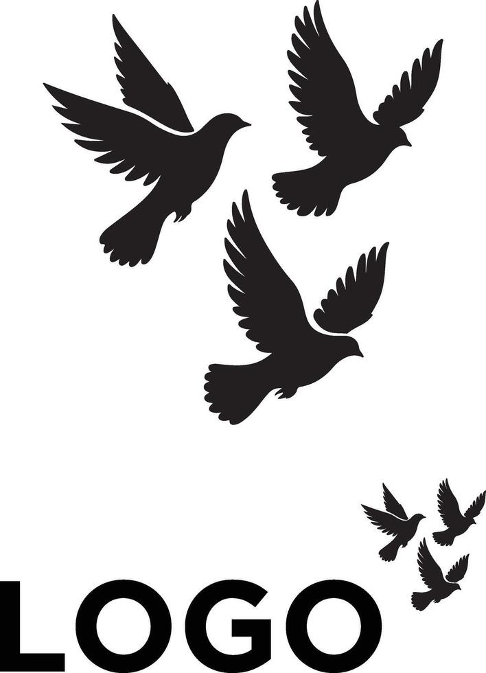 Logo for a company with three birds vector