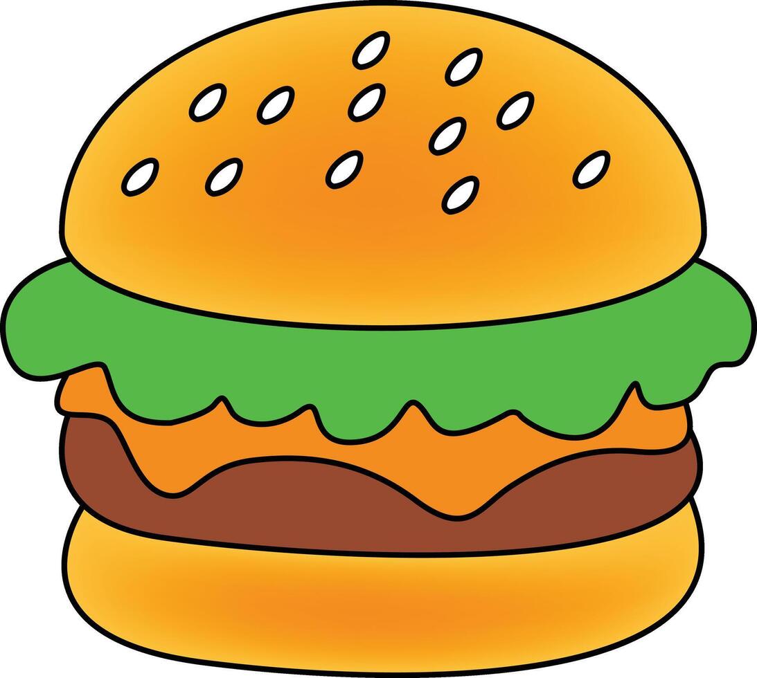 beautyful Burger clipart vector