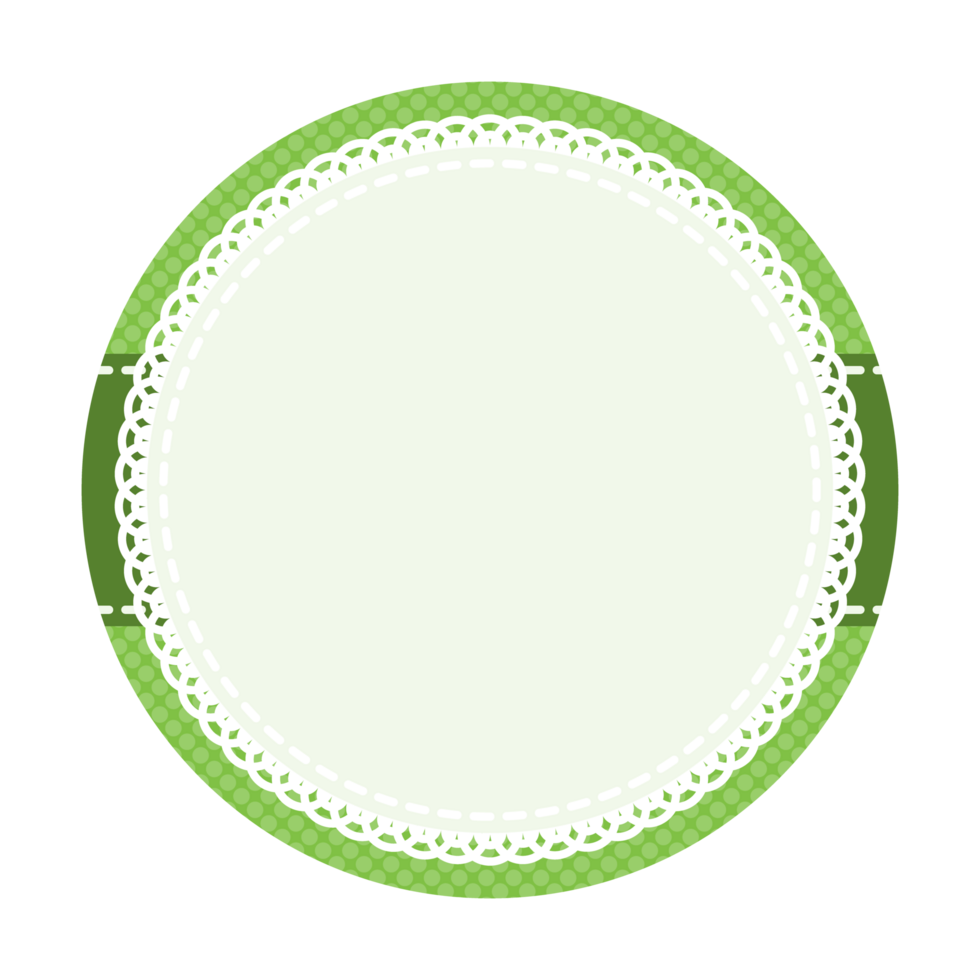 Simple Classic Decorative Green Circular Blank Sticker Label Layer Base Background Design png